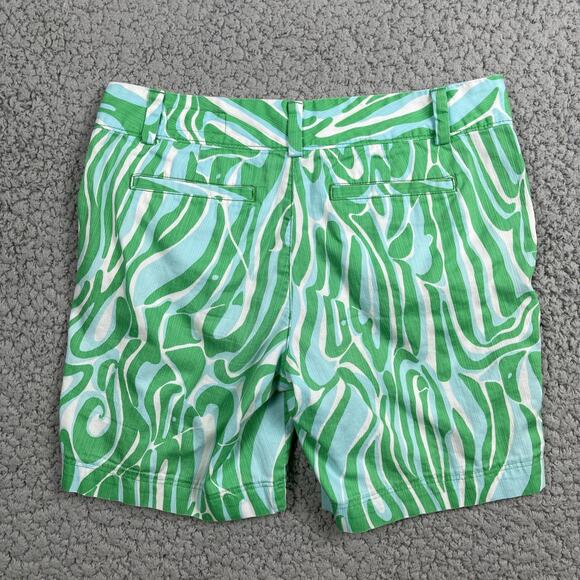Lilly Pulitzer Chipper Bermuda Shorts Blue Green Size 6 Golf Chino - Picture 5 of 9